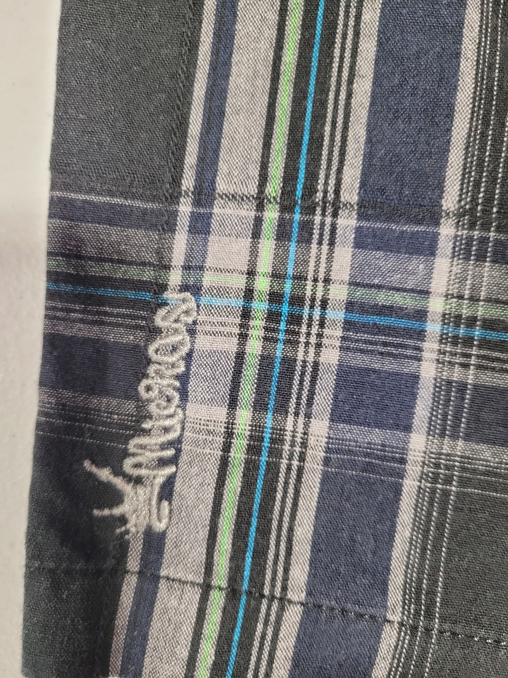 Micros Plaid Flat-Front Kids Shorts in Black, Blue & Green - Picture 4 of 4